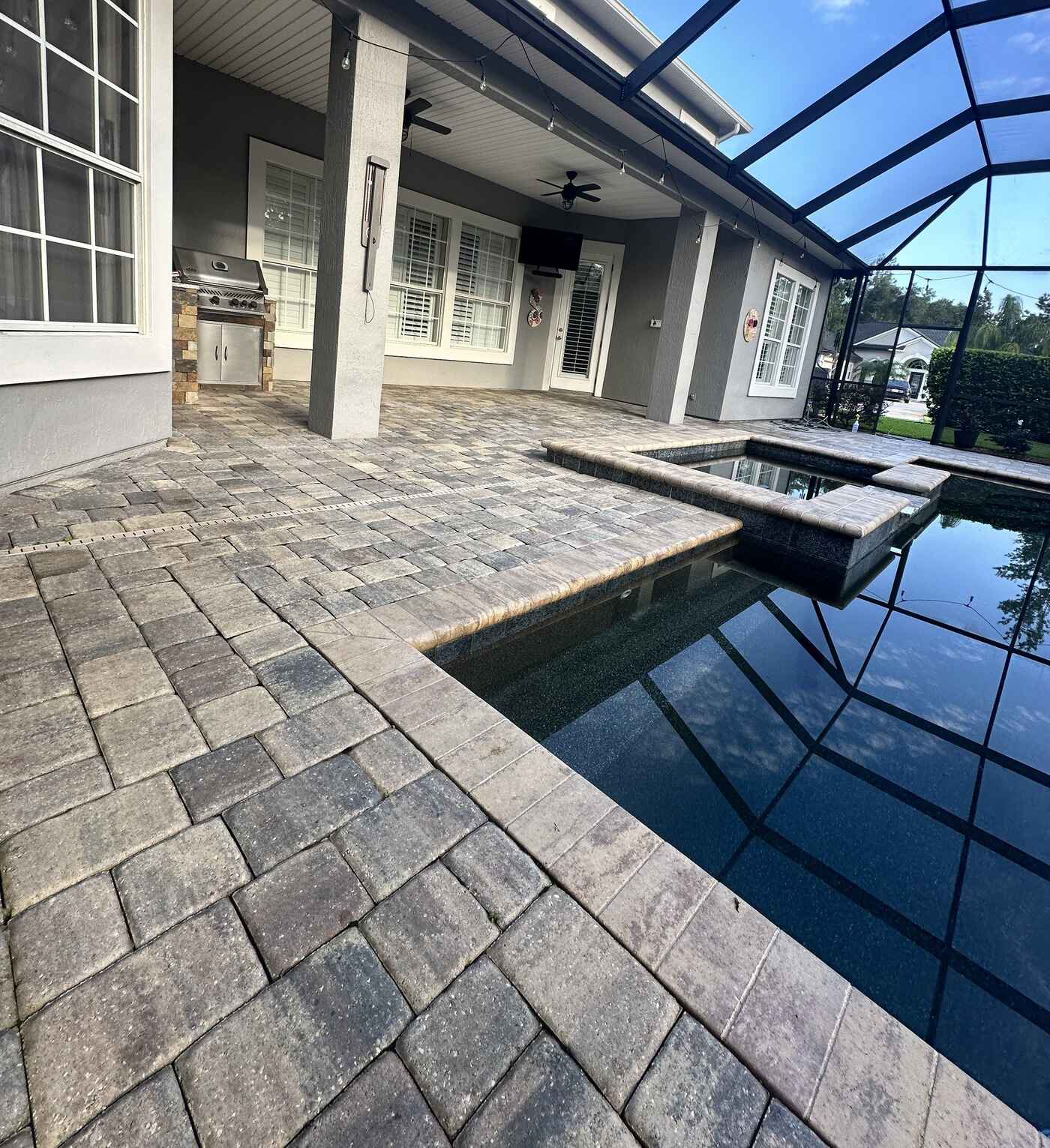 Paver pool deck